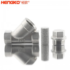恒歌定制316L粉末燒結不銹鋼Y型過濾器耐腐蝕易清洗，用于化工行業(yè)